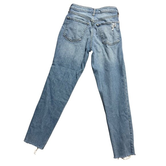 Old Navy O.G. Straight Distressed Jeans Size 0 Light Blue Denim Casual Pants - Picture 4 of 7